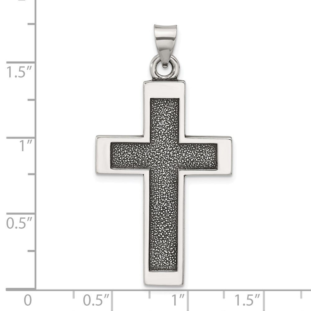 Sterlingsilber Antikisiert Massiv Strukturiert Kreuz Anhänger