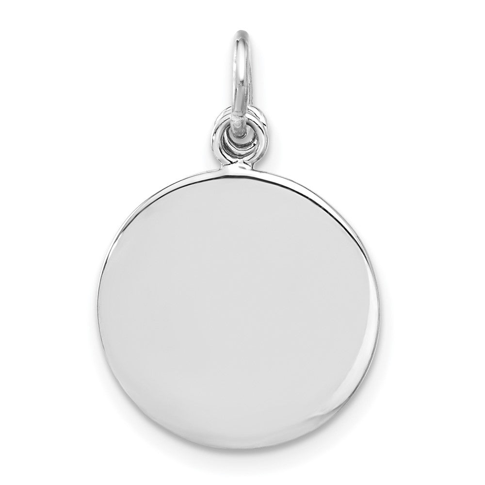 Sterlingsilber Rhodiniert Kreis Disk und Kreuz mit Klar Kristall Anhänger