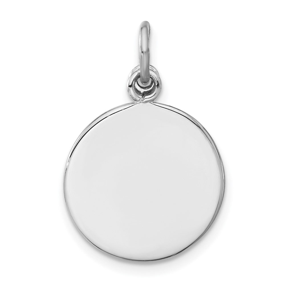 Sterlingsilber Rhodiniert Kreis Disk und Kreuz mit Blau Kristall Anhänger