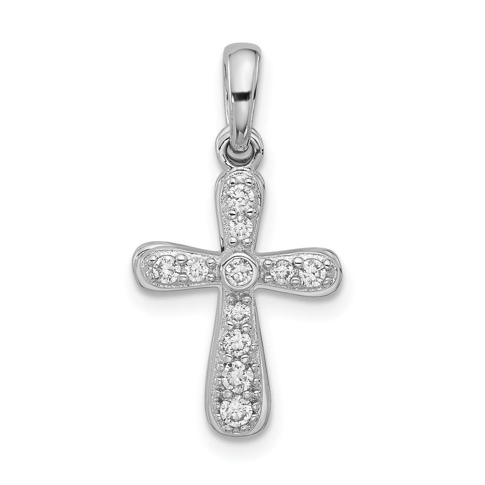 Sterlingsilber Rhodiniert Zirkonia 2 Stück Kreuz Anhänger