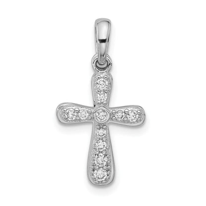 Sterlingsilber Rhodiniert Zirkonia 2 Stück Kreuz Anhänger