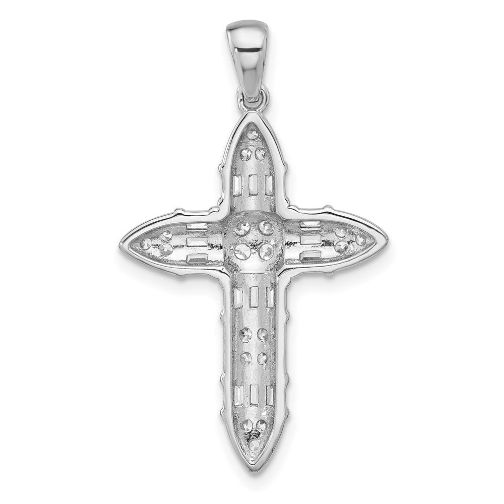 Sterlingsilber Rhodiniert Zirkonia Kreuz Anhänger