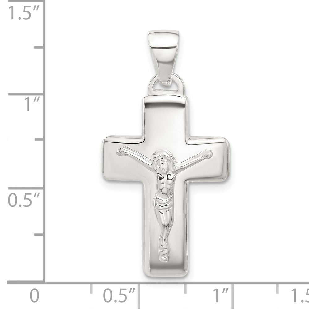 Sterlingsilber Poliert Kruzifix Kreuz Anhänger