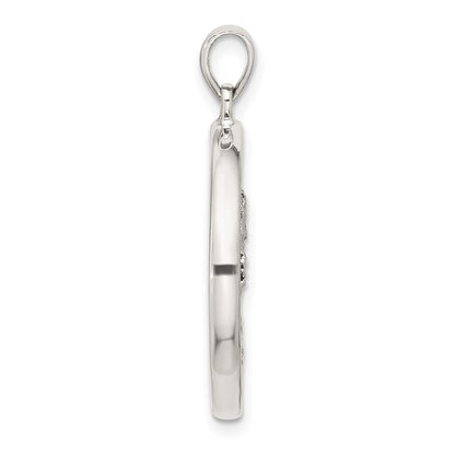 Sterlingsilber Oxidiert Heilig Herz Of Jesus Wendbar Medaille Anhänger