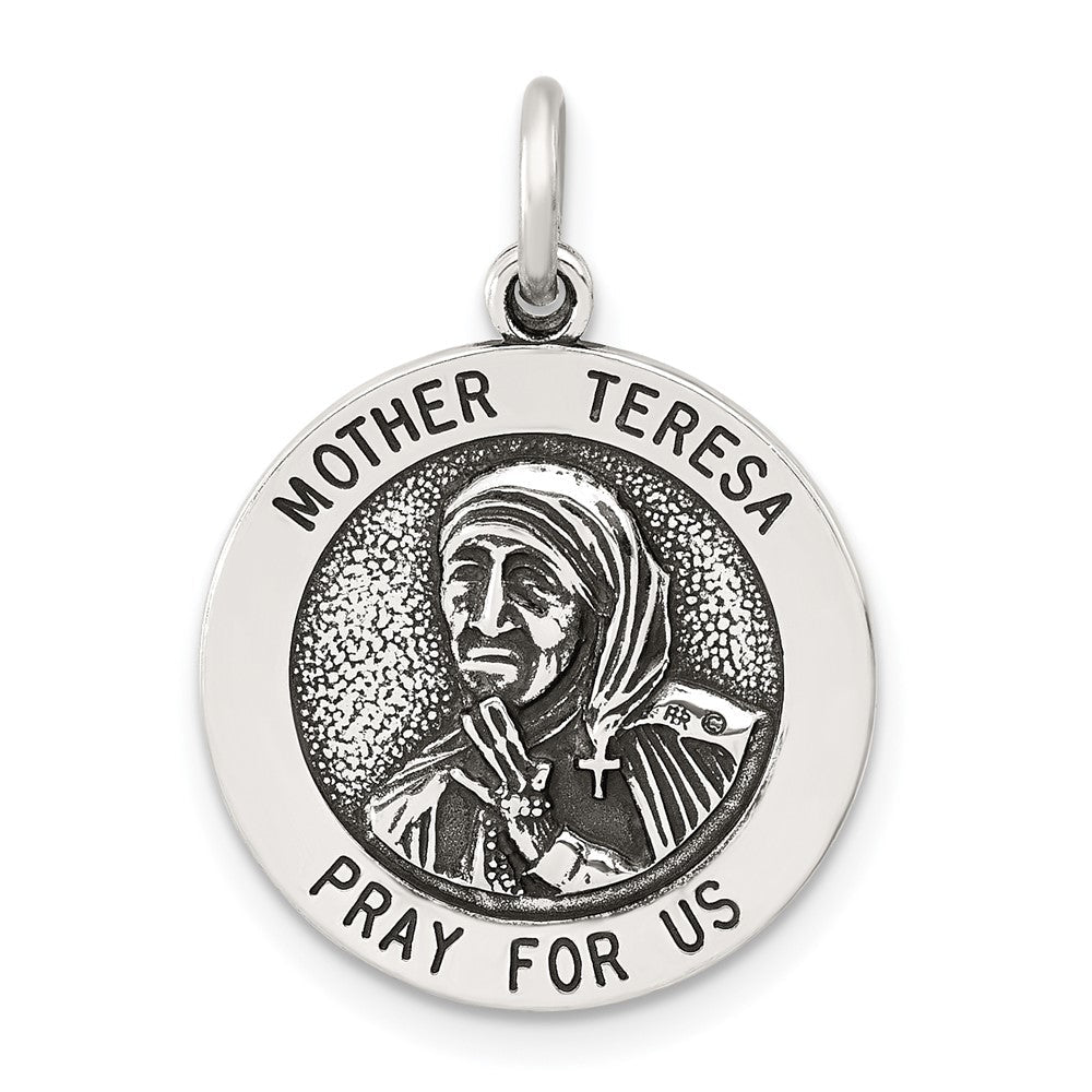 Sterlingsilber Antikisiert Massiv Mutter Teresa Medaille