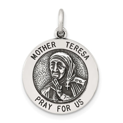 Sterlingsilber Antikisiert Massiv Mutter Teresa Medaille