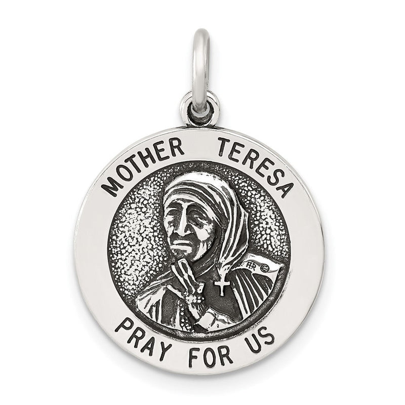 Sterlingsilber Antikisiert Massiv Mutter Teresa Medaille