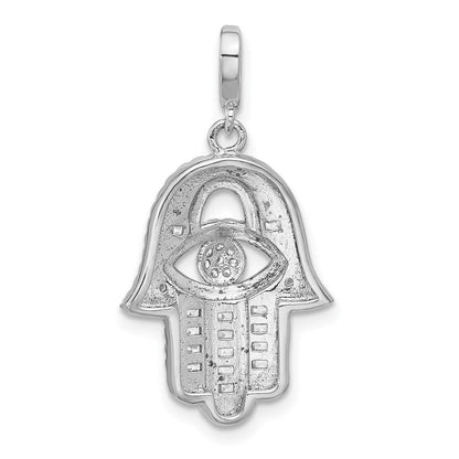 Sterlingsilber Rhodiniert Zirkonia Böse Auge Hamsa Anhänger