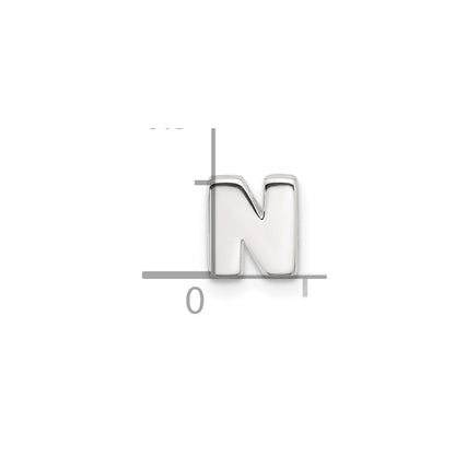 Sterlingsilber E-coated Buchstabe N Anhänger Charm