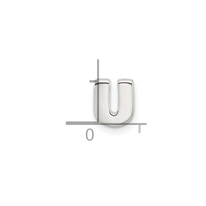Sterlingsilber E-coated Buchstabe U Anhänger Charm