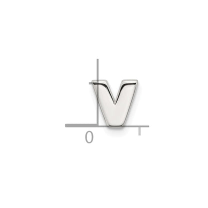 Sterlingsilber E-coated Buchstabe V Anhänger Charm