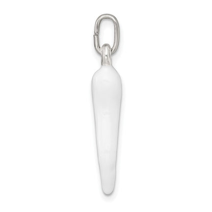 Sterlingsilber Weiß Emaille Italienisch Horn Anhänger