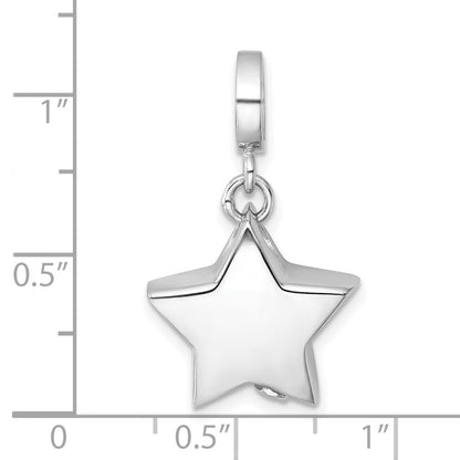 Sterlingsilber Rhodiniert Poliert Stern Ash Halter Perle/pendant