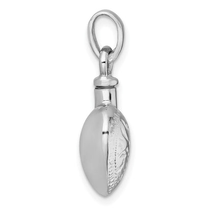 Sterlingsilber Rhodiniert Poliert & Strukturiert Herz Ash Halter