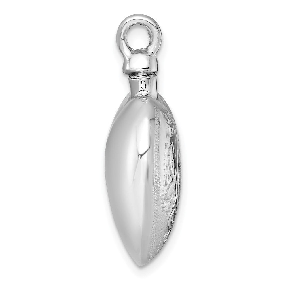 Sterlingsilber Rhodiniert Herz mit Design Ash Halter Anhänger