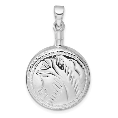 Sterlingsilber Rhodiniert Poliert mit Design Rund Ash Halter