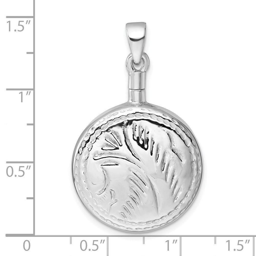 Sterlingsilber Rhodiniert Poliert mit Design Rund Ash Halter