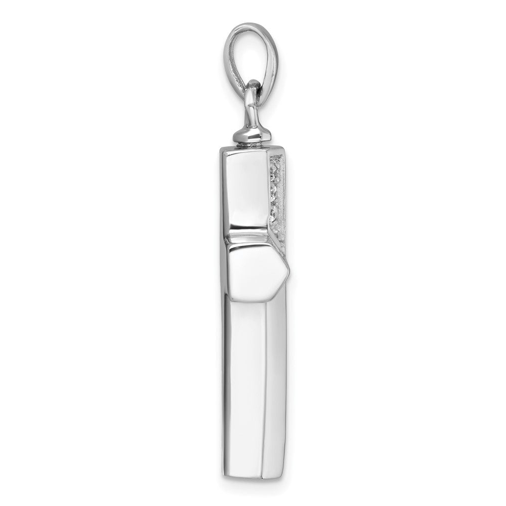 Sterlingsilber Rhodiniert Poliert Zirkonia Kreuz Ash Halter Anhänger