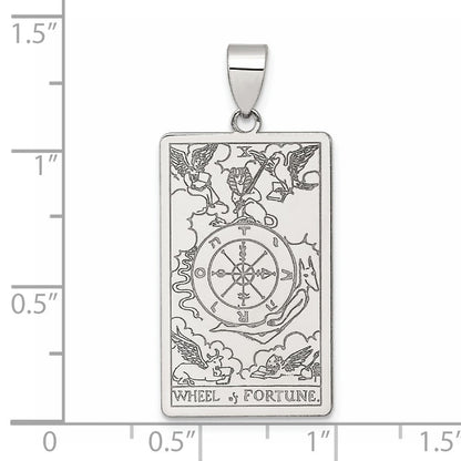 Sterlingsilber Rad Of Fortune Tarot Card Anhänger