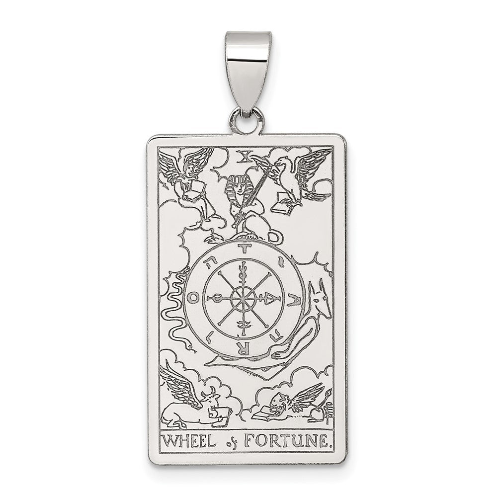 Sterlingsilber Rad Of Fortune Tarot Card Anhänger