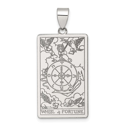 Sterlingsilber Rad Of Fortune Tarot Card Anhänger