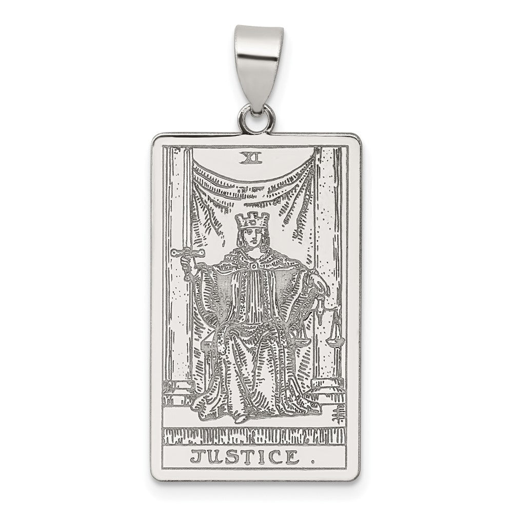Sterlingsilber Justice Tarot Card Anhänger