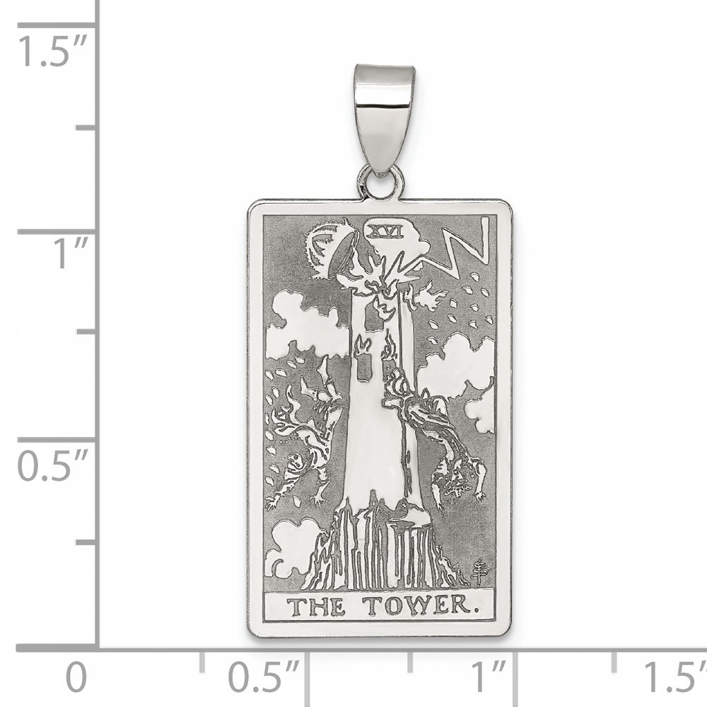 Sterlingsilber The Tower Tarot Card Anhänger