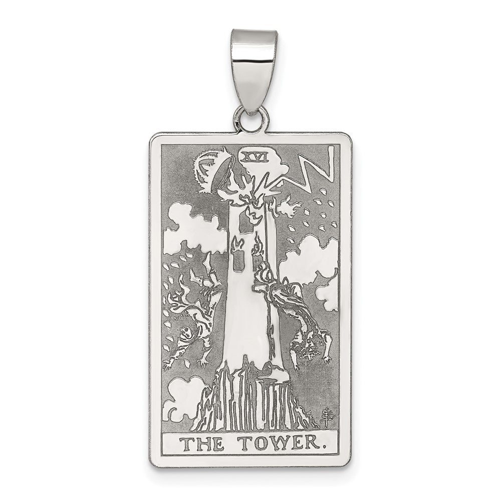 Sterlingsilber The Tower Tarot Card Anhänger
