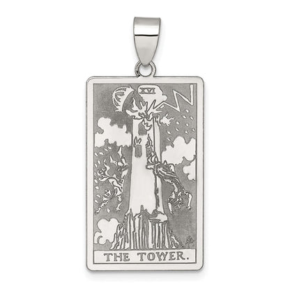Sterlingsilber The Tower Tarot Card Anhänger
