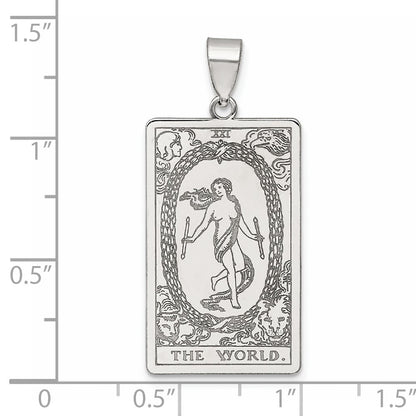 Sterlingsilber The World Tarot Card Anhänger
