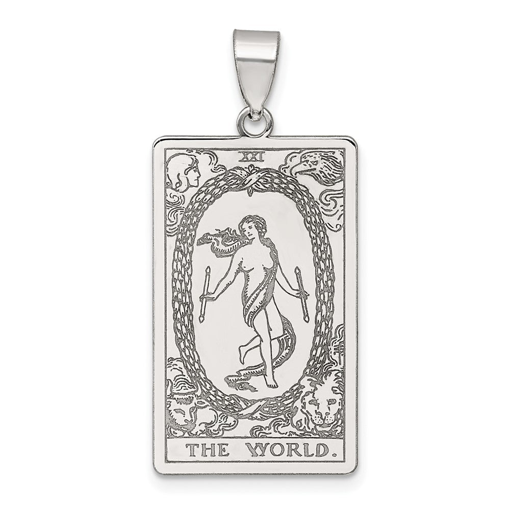 Sterlingsilber The World Tarot Card Anhänger