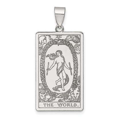 Sterlingsilber The World Tarot Card Anhänger