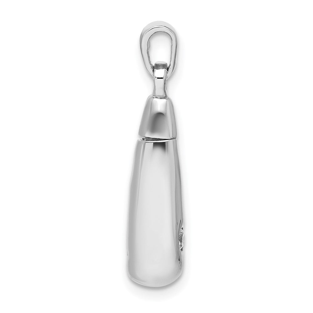 Sterlingsilber Rhodiniert Poliert Zirkonia Ash Halter Anhänger