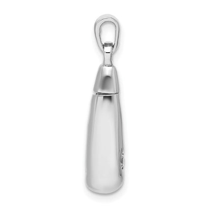 Sterlingsilber Rhodiniert Poliert Zirkonia Ash Halter Anhänger