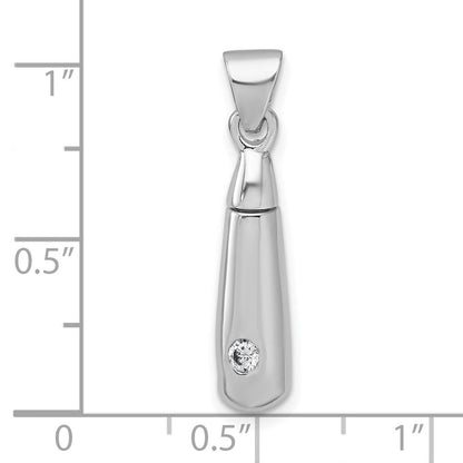 Sterlingsilber Rhodiniert Poliert Zirkonia Ash Halter Anhänger
