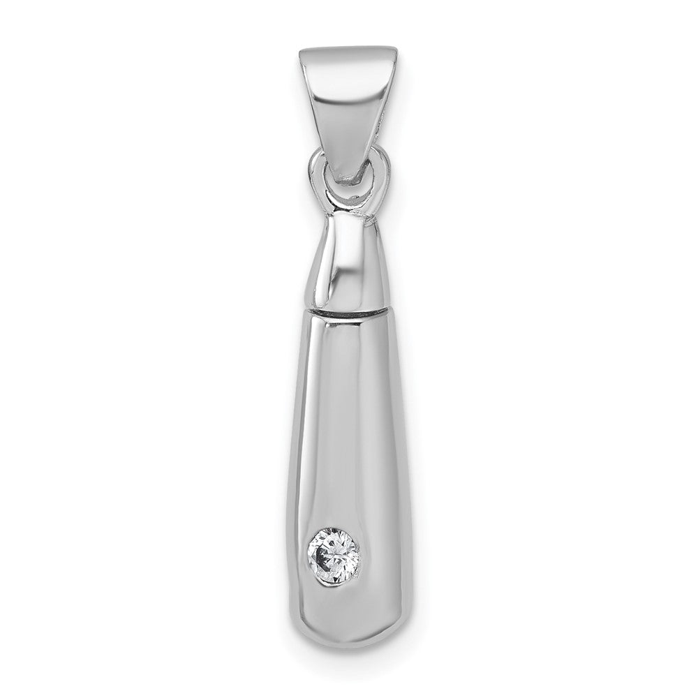 Sterlingsilber Rhodiniert Poliert Zirkonia Ash Halter Anhänger