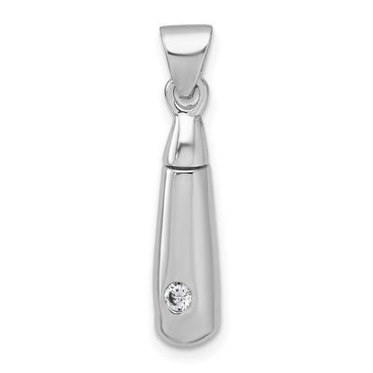 Sterlingsilber Rhodiniert Poliert Zirkonia Ash Halter Anhänger