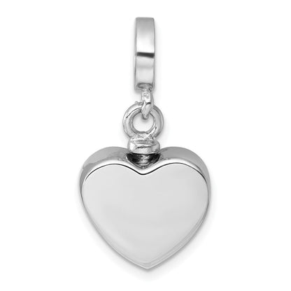 Sterlingsilber Rhodiniert Onyx Emailliert Herz Ash Halter Perle/pendant