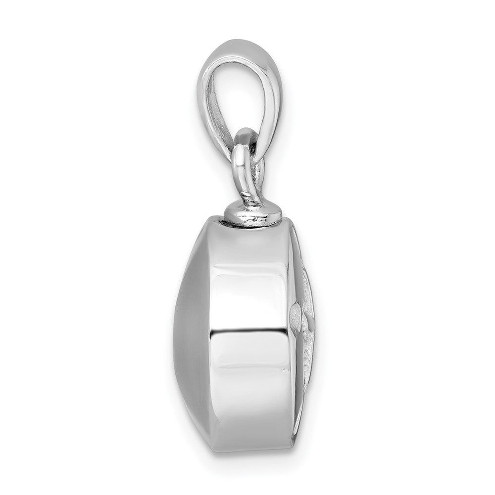 Sterlingsilber Rhodiniert Poliert Sand Dollar Ash Halter Anhänger