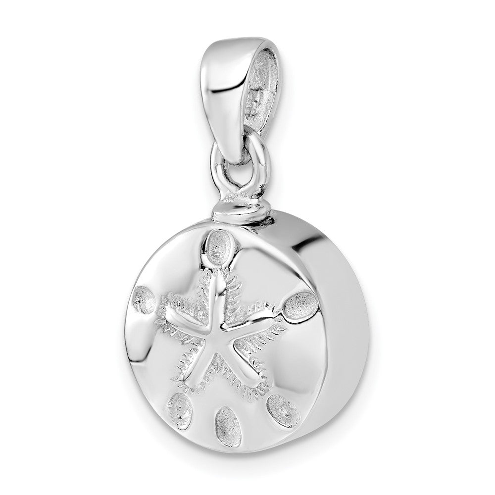Sterlingsilber Rhodiniert Poliert Sand Dollar Ash Halter Anhänger