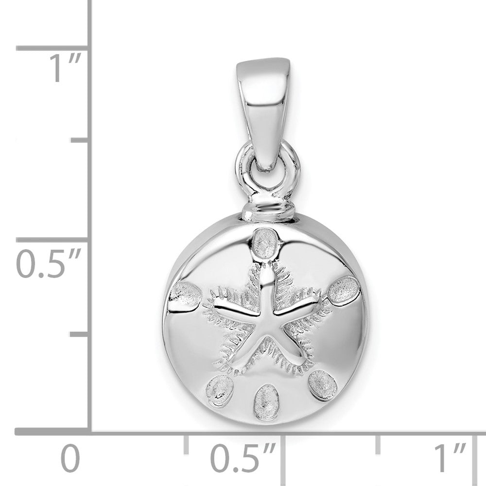 Sterlingsilber Rhodiniert Poliert Sand Dollar Ash Halter Anhänger