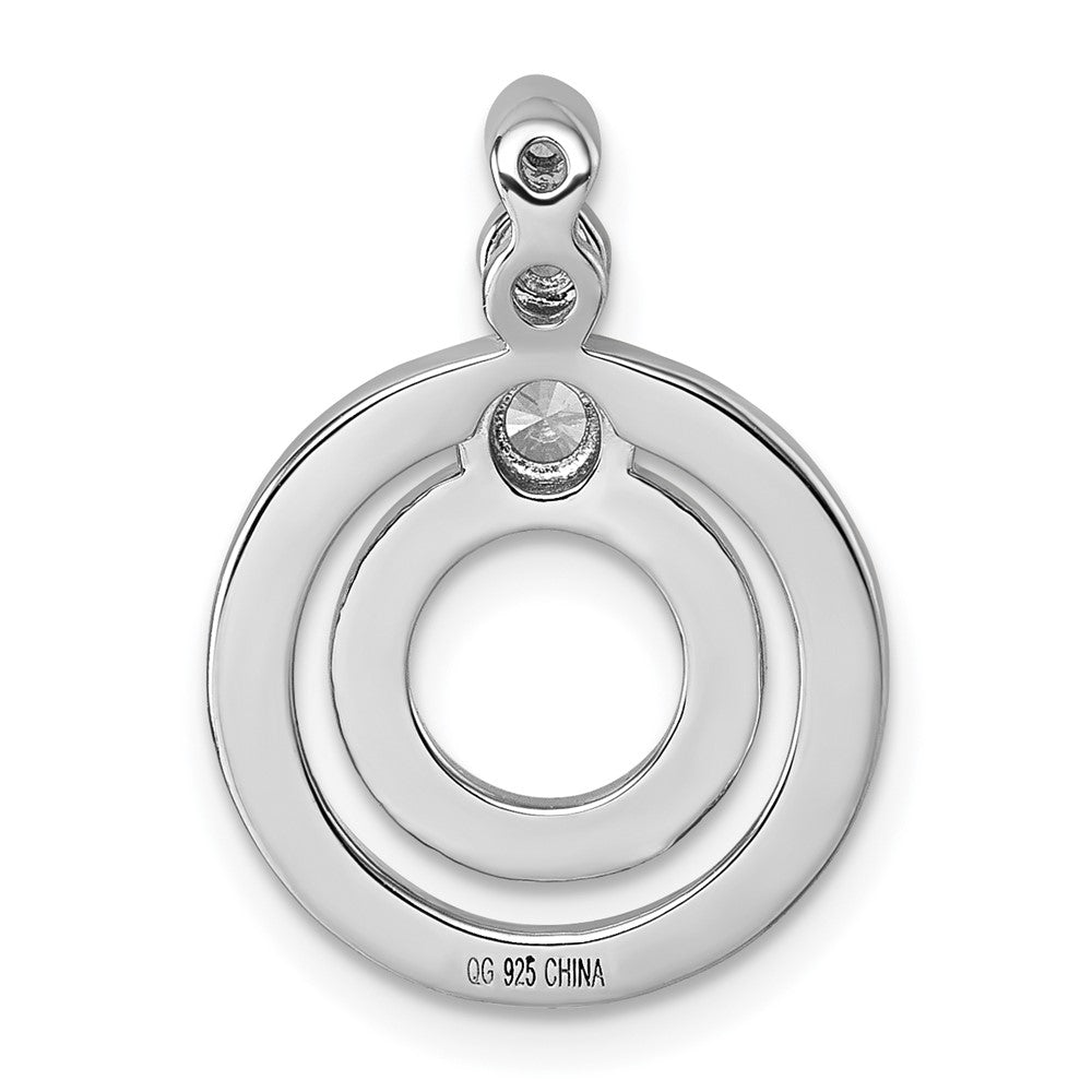 Sterlingsilber Rhodiniert Zirkonia Schwarz/red Emaille Kreis Anhänger