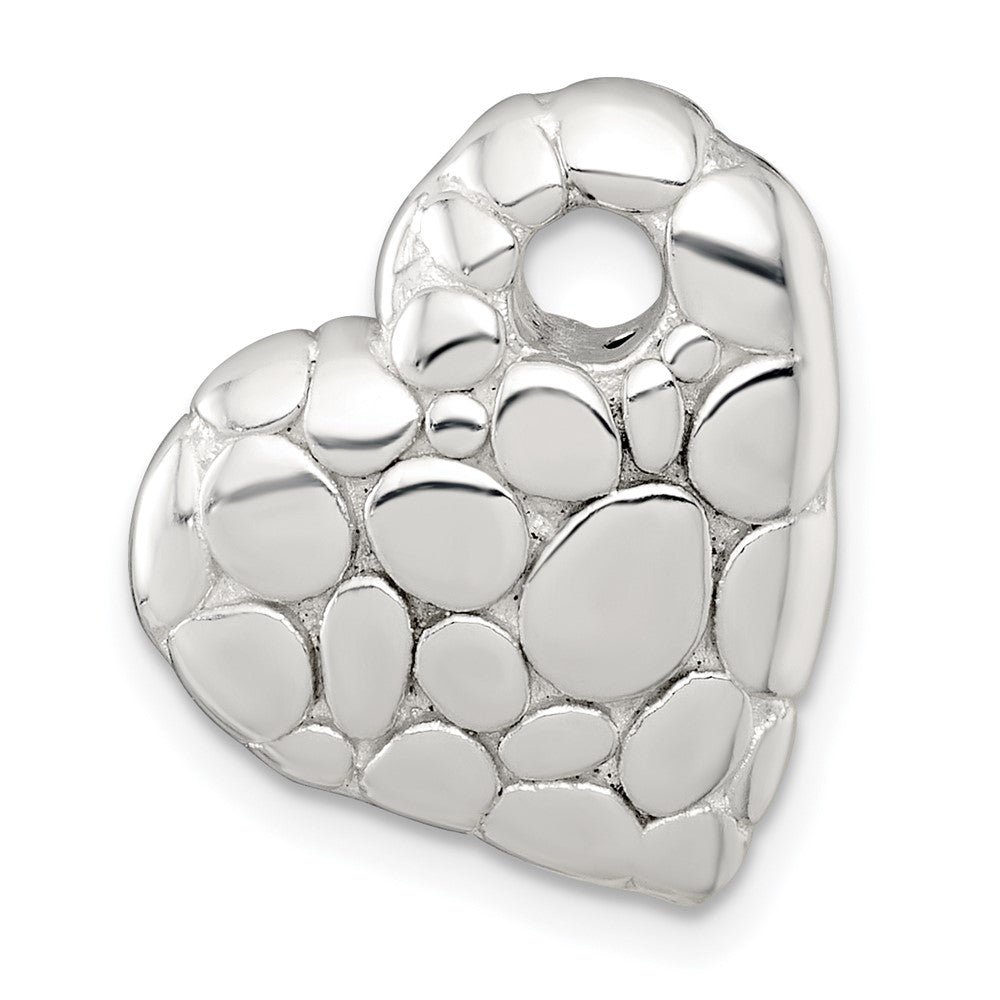 Sterlingsilber Poliert Pebbled Herz Kette Anhänger