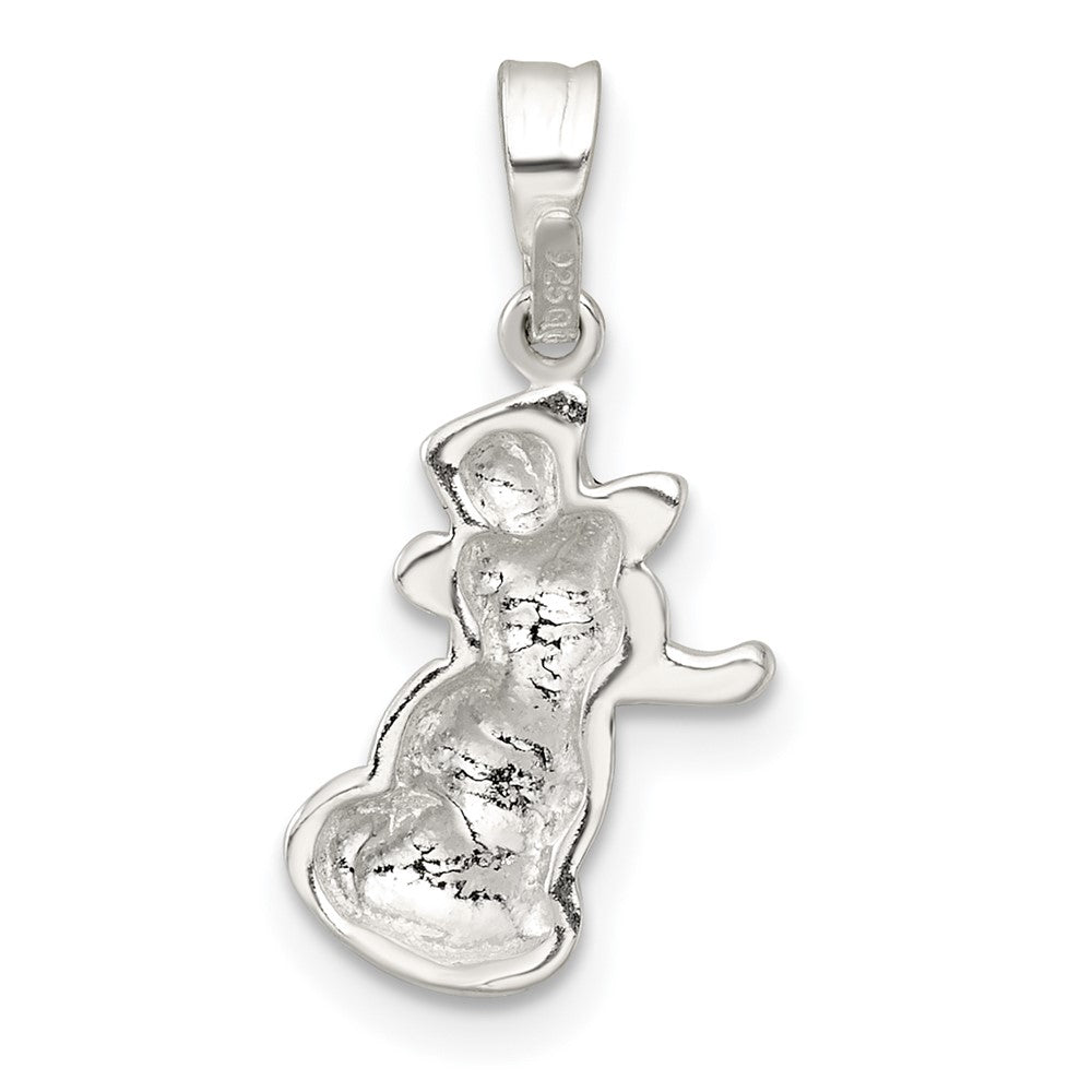 Sterlingsilber Poliert und Emailliert Snowman Charm