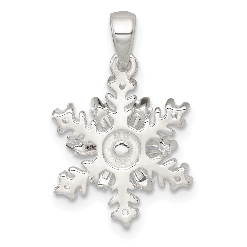 Sterlingsilber Poliert Zirkonia Schneeflocke Anhänger
