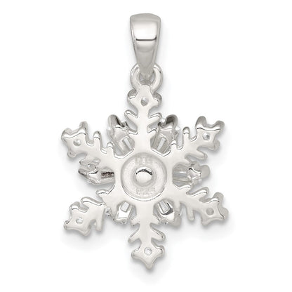 Sterlingsilber Poliert Zirkonia Schneeflocke Anhänger