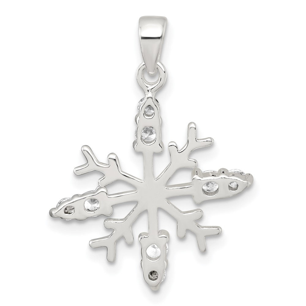 Sterlingsilber Poliert Zirkonia Schneeflocke Anhänger