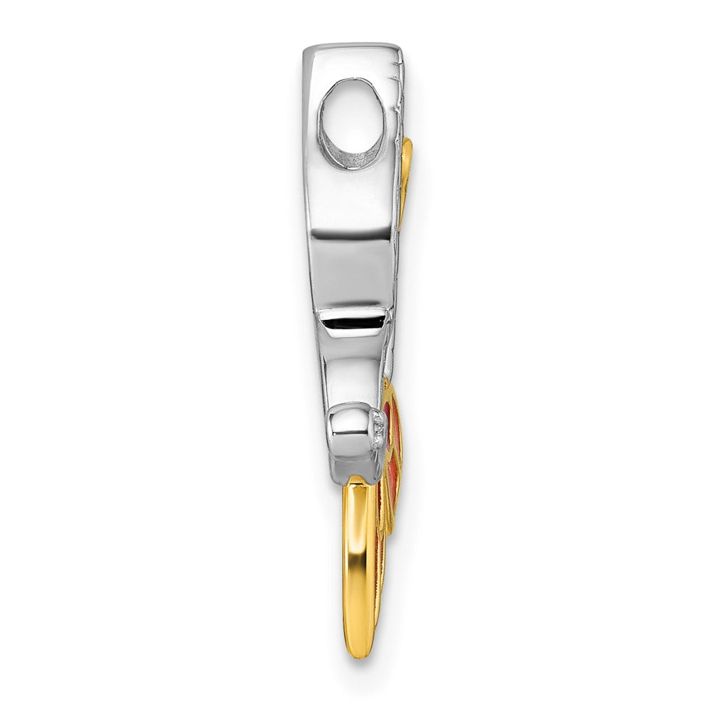 Sterlingsilber Rhodiniert-plt Goldfarben Emaille Zirkonia Beweglich Schmetterling Kette Anhänger