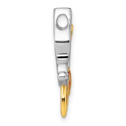 Sterlingsilber Rhodiniert-plt Goldfarben Emaille Zirkonia Beweglich Schmetterling Kette Anhänger