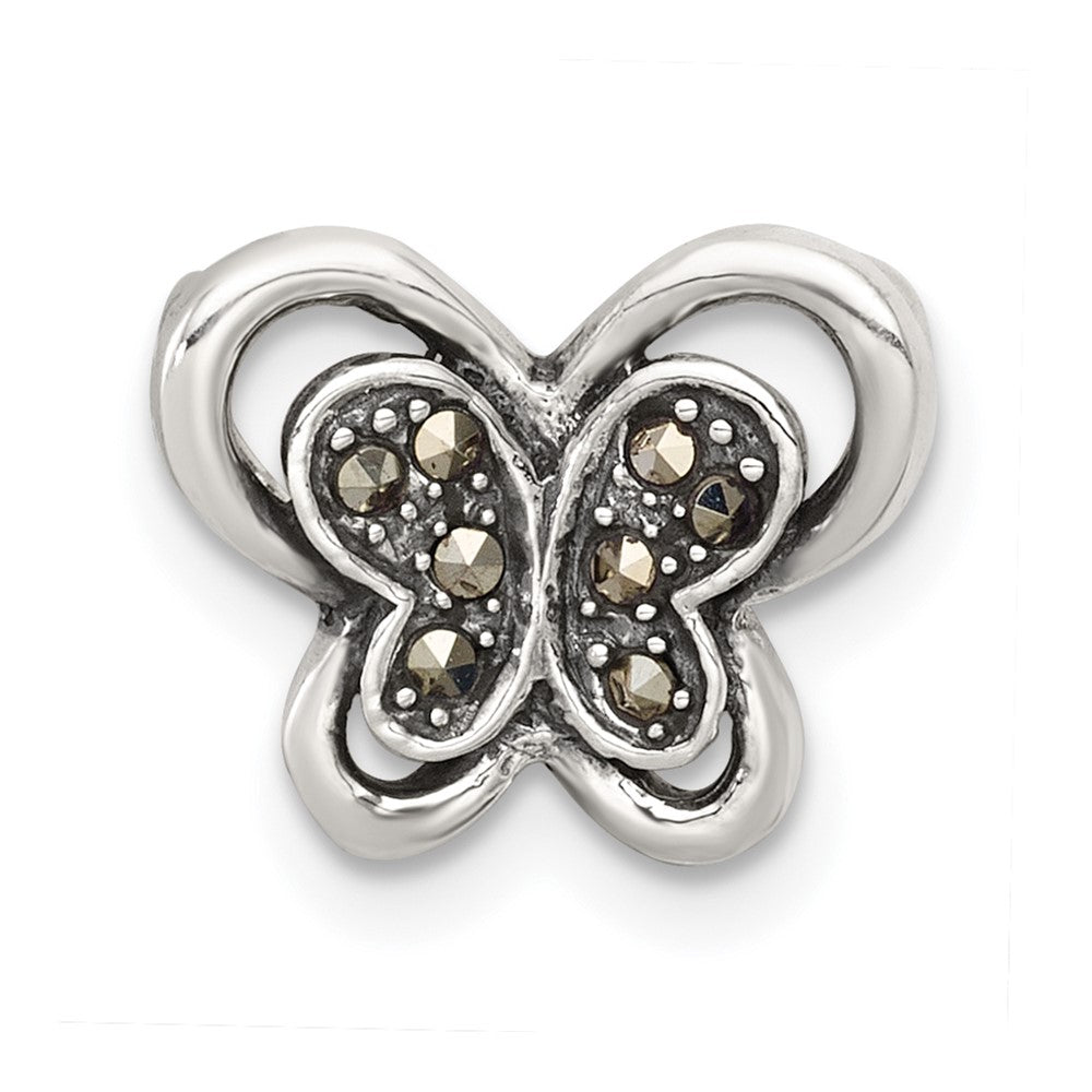 Sterlingsilber Antikisiert Markasit Schmetterling Kette Anhänger
